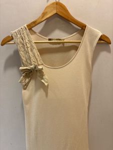 Elegant Cream Top with Lace Detail
