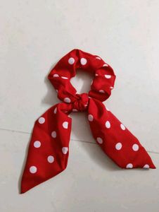 Red Polka Dot Scrunchie