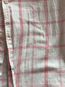 Men's White &amp; Red Checked Shirt