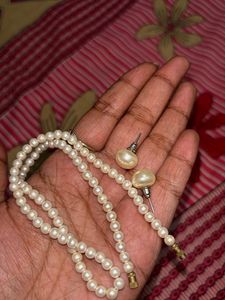 Elegant Pearl Necklace &amp; Earring Set