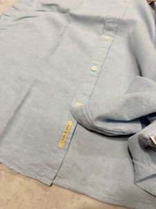 Light Blue Linen Mens Shirt