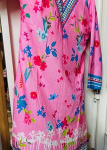 Digital Print Pink Floral Cord Set