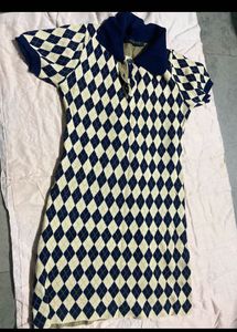 Chic Argyle Knit Mini Dress