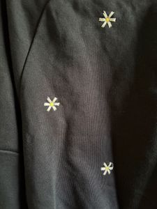 Black Embroidered Crewneck Sweatshirt