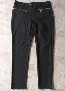 Michael Kors Chic Black Zip Detail Pants