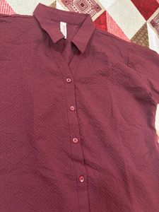 Maroon textured shirt