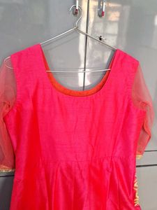 Stunning Pink Kurta with Gold Embroidery