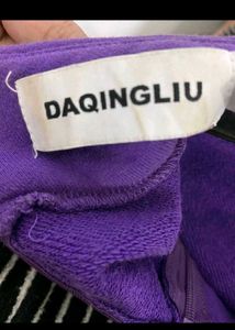 Purple Cropped Sweatshirt with Rhinestones