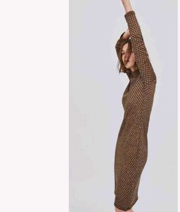 Zara Mock Neck Knit Midi Dress