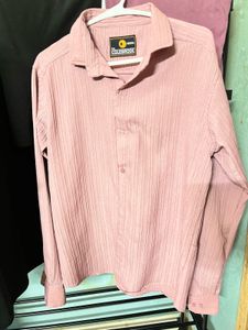 Men's Textured Pink Shirt