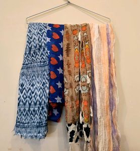4 Colorful Scarves Bundle - Great Condition