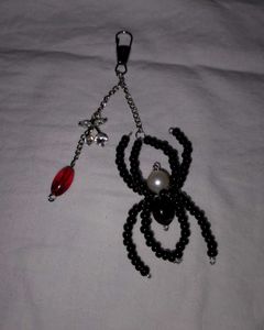 Beaded Spider Keychain Charm
