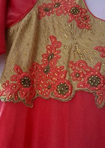 red mixed pink color dress