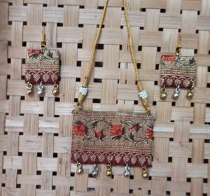 Fabric Necklace and Earring Set