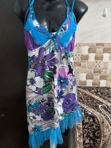 Vibrant Floral Print Mini Dress