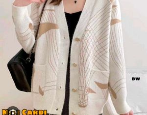 Cozy Cream Cardigan with Unique Pattern