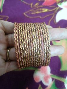 Set of Pink & Gold Bangles