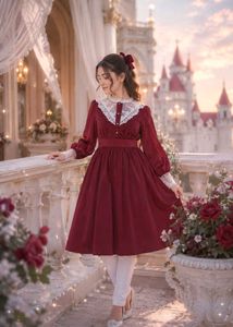 Elegant Lace Detail &amp; Pearl Buttons dress