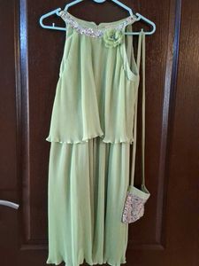 Green Dress with Sequin Detail