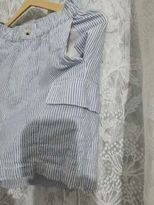 Zudio Striped Blue Casual Shorts