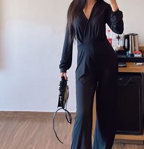 Chic Black V-Neck Jumpsuit