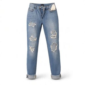 Distressed Blue Denim Jeans