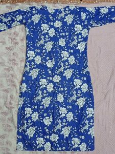 Blue Floral Print Kurta