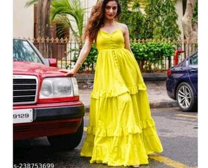 Yellow Ruffled Maxi Dress