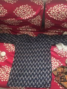 Indian print blue short kurti