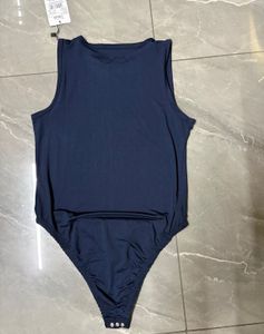 Sleek Navy Blue One-Piece Bodysuit