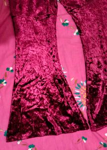 Crushed Velvet Flare Pants