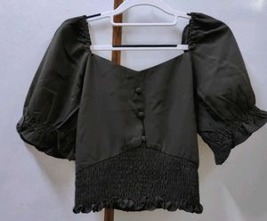Stylish Puff Sleeve Smocked Top- 40 Bust