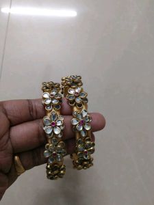 handmade Kundan Bangles (Set of 2)