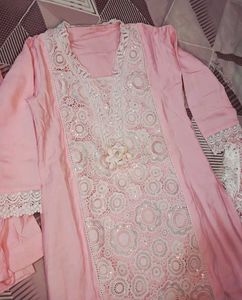 Pink Cutwork pakistani suit