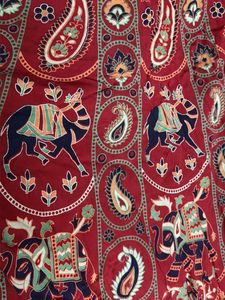 Red Printed wrap around Skirt