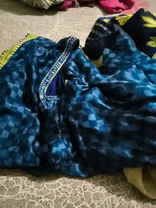 Elegant Blue Printed Saree