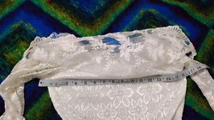 Very Fancy Korean Net Off Shoulder Top