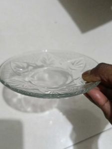 Set of 5 Clear Glass saucers