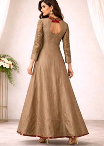 Elegant Party Wear Long Gown with Front Slit