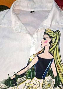 Unique Graphic Print White Shirt