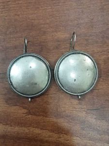 Silver Tone Round Dangle Earrings