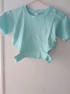 Mint Cut-Out Crop Top