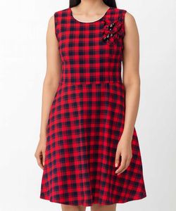 Red &amp; Black Checkered Dress