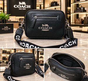 Coach Black Pebble Leather Camera Bag