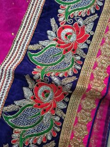 Gray Pink And Blue Combination Lahenga