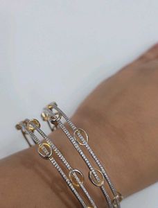 Elegant Diamond &amp; Gold Bangles