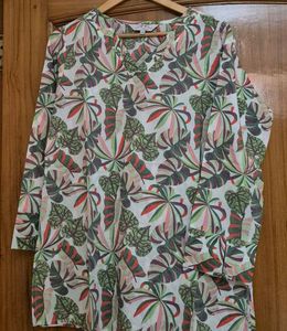 Vibrant Tropical Print Kurta set