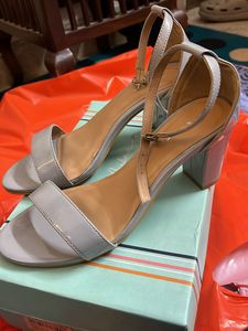 Gray Ankle Strap Heels