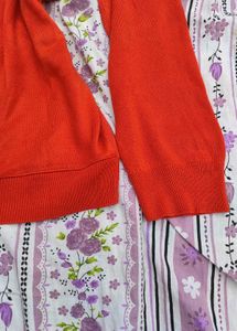 Bright Orange Crew Neck Sweater