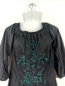 Black With Green Sequence Dress (Women's)